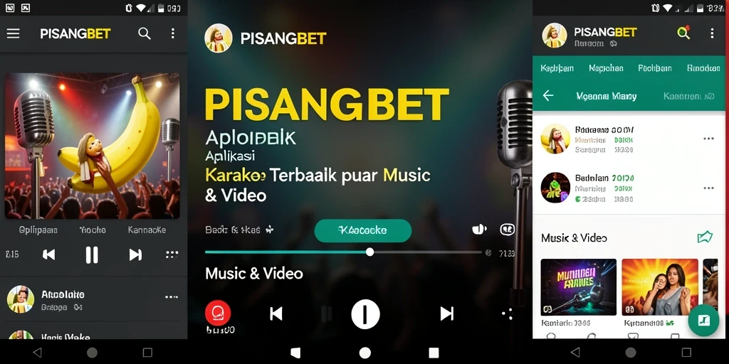 Tampilan antarmuka pengguna PISANGBET yang bersih dan menarik untuk karaoke.