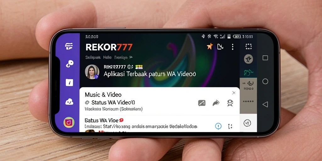 Tampilan antarmuka REKOR777 yang menarik untuk Status WA Video.