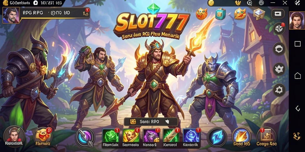 Tampilan antarmuka permainan SLOT777 yang menawan dan interaktif.