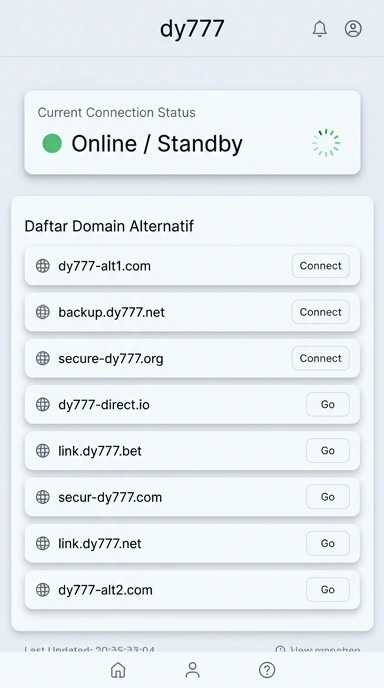 Tampilan link alternatif dy777