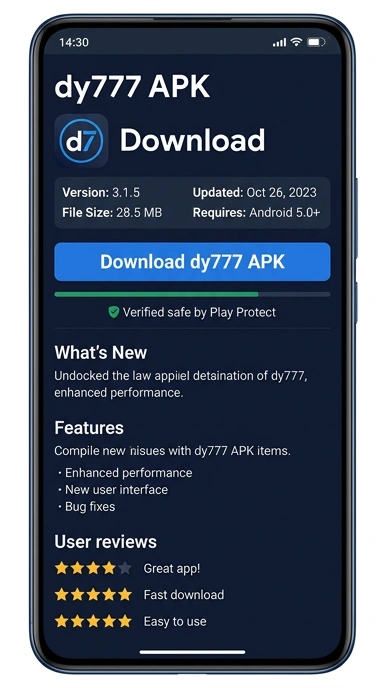 Tampilan halaman APK dy777